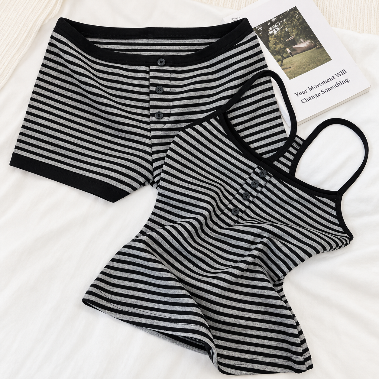 2 Pieces Cami Top And Shorts Lounge Set For Women
