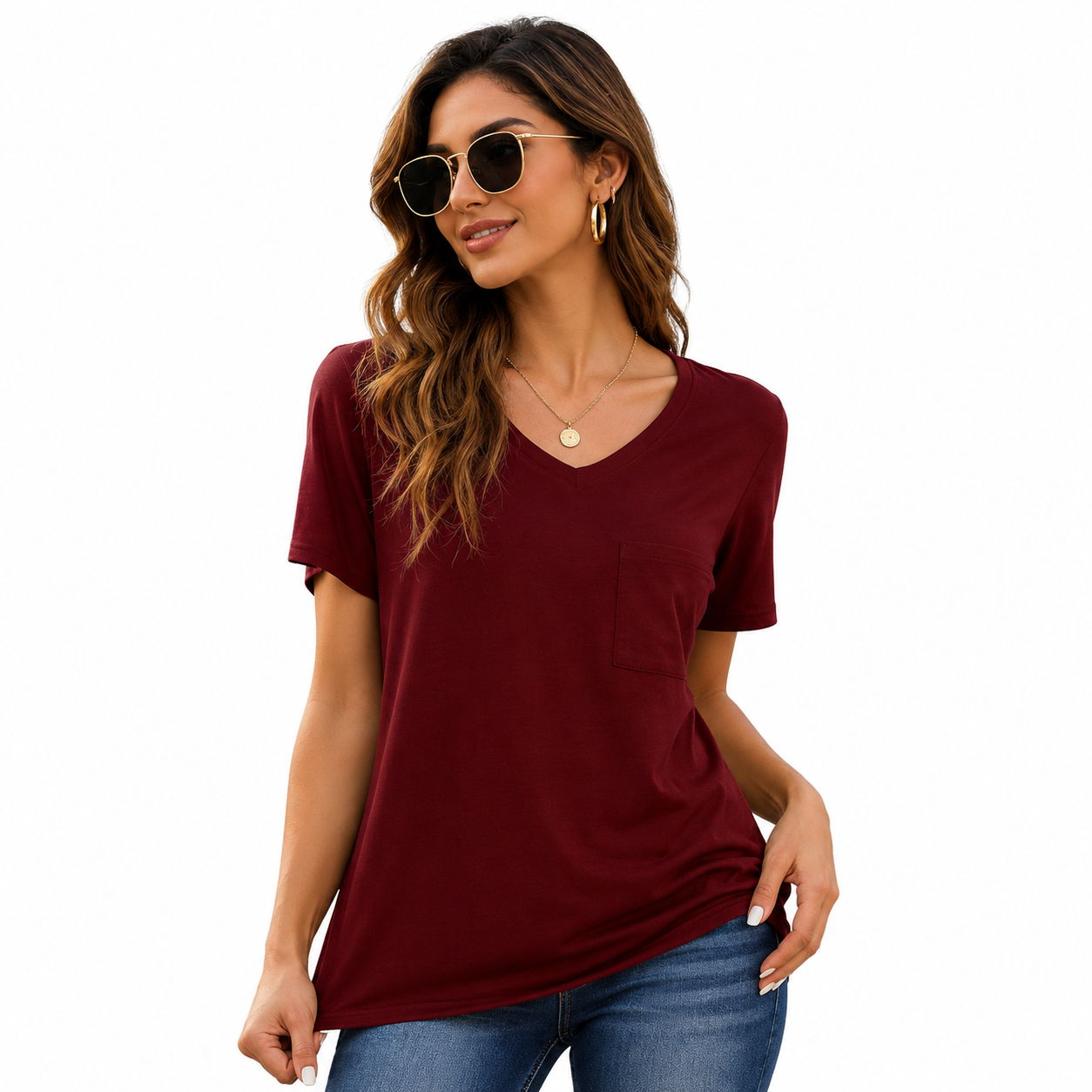 Casual Sort Sleeve Pajama Lounge Sets With Pockets For Women