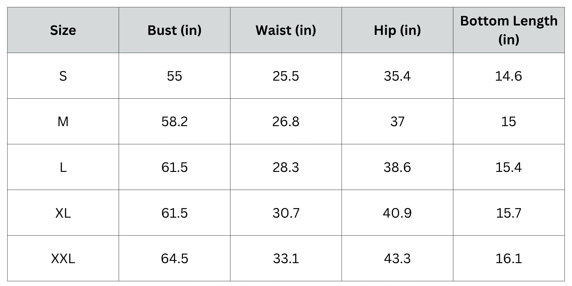 Size Chart