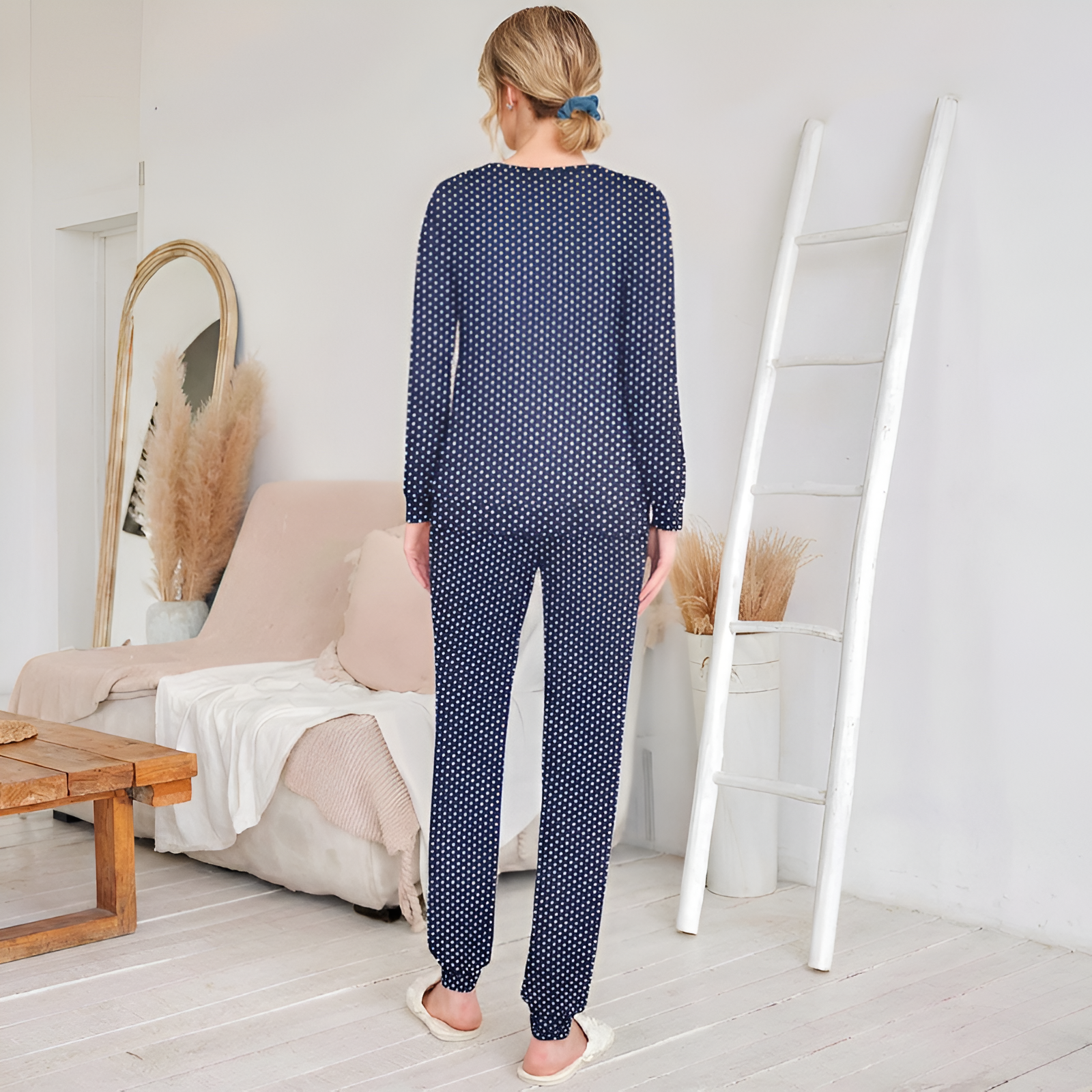 Pack Of 2 Long Sleeve Top And Jogger Pants Pajama Set With Pockets For Women