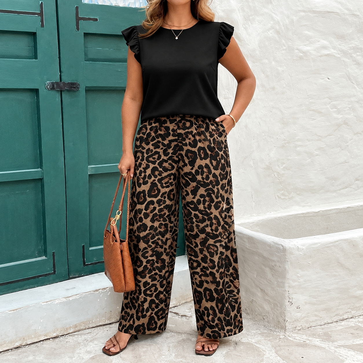 Plus Size Printed 2 Piece Casual Vacation Set for Women