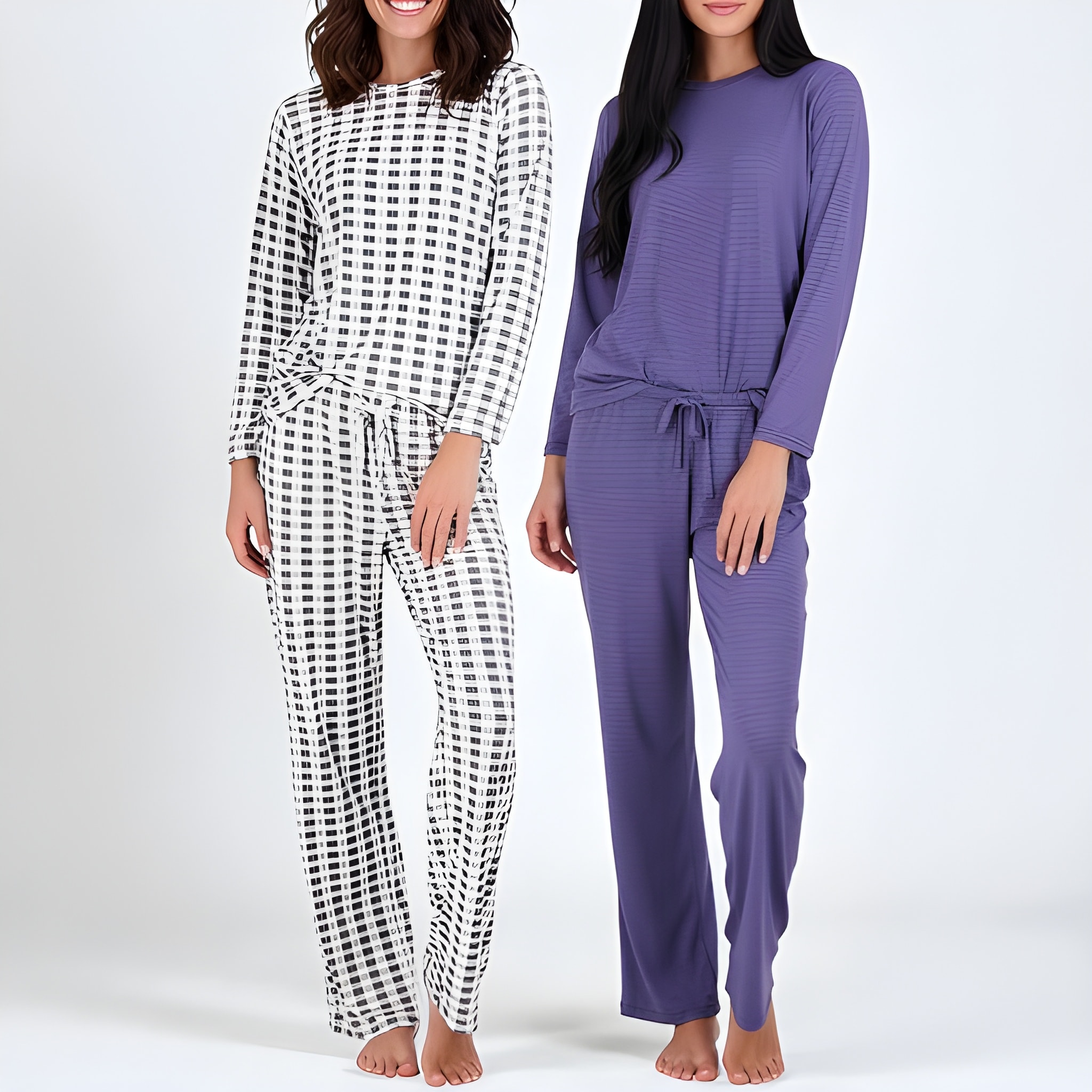 Women Pack Of 2 Long Sleeve Pajama Set