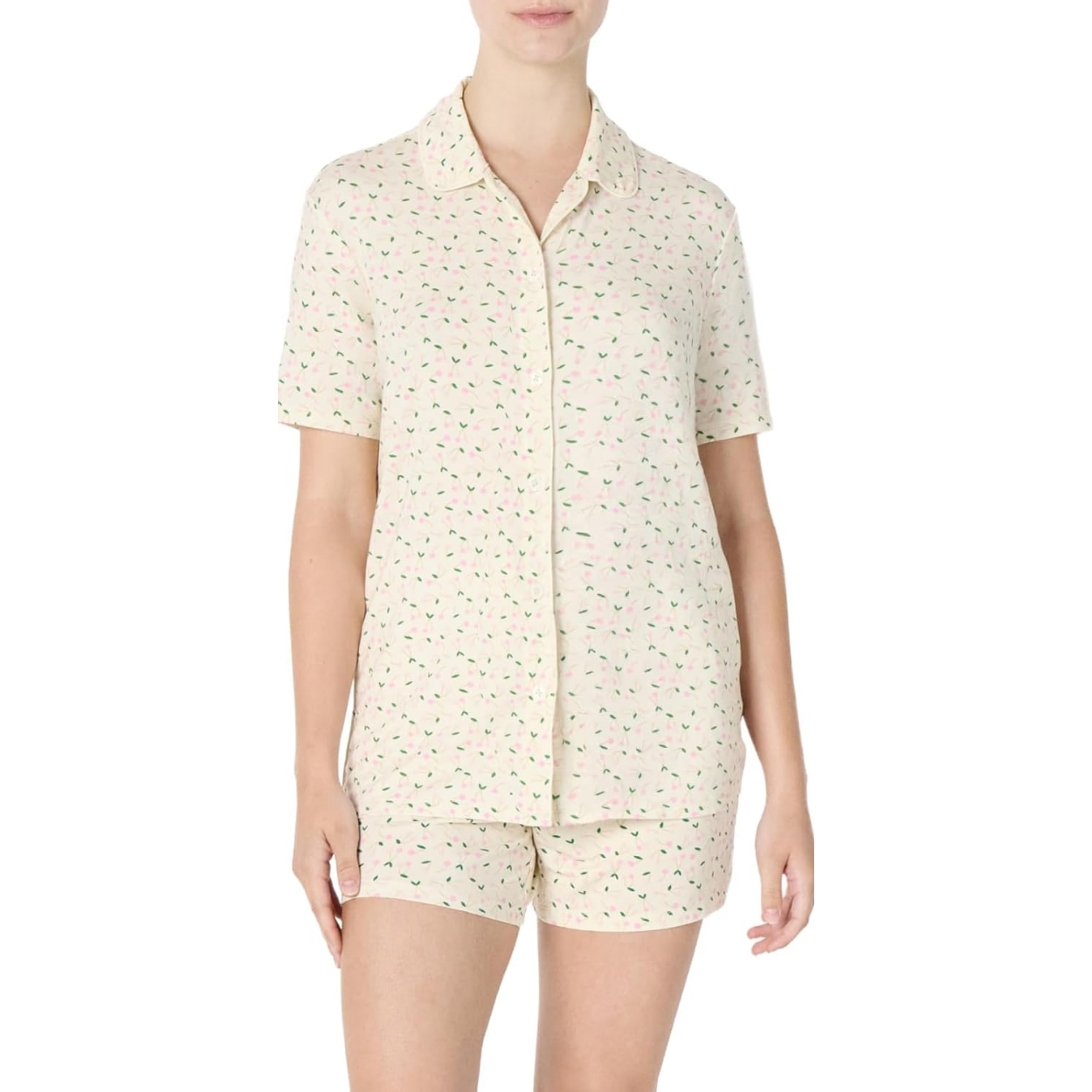 Soft Short Sleeve Pajama Set For Comfortable Everyday Sleep And Lounging For Women