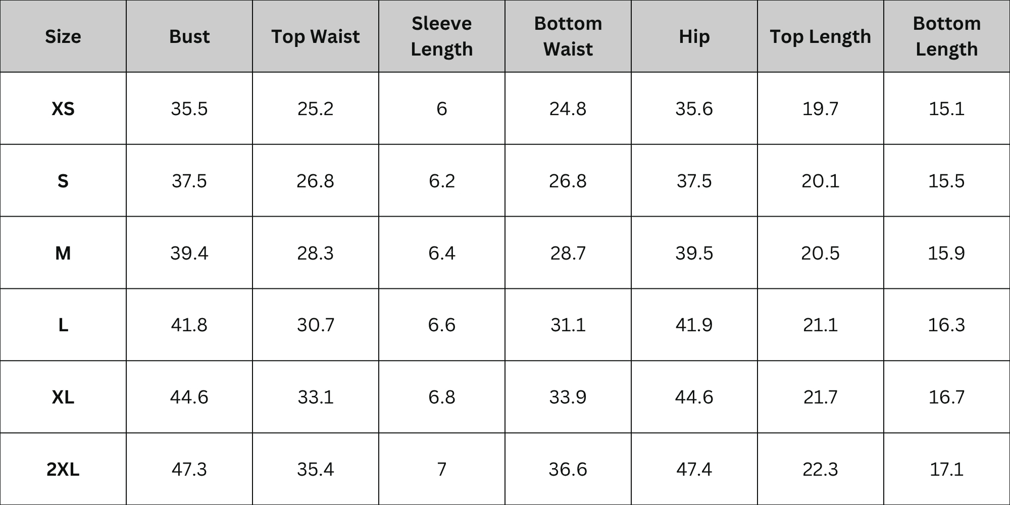 Size Chart