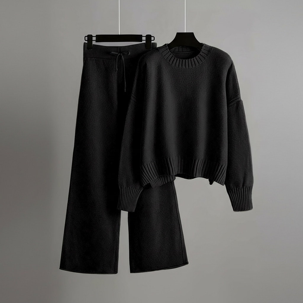 Seed Stitch Knit Sweater Pants Set