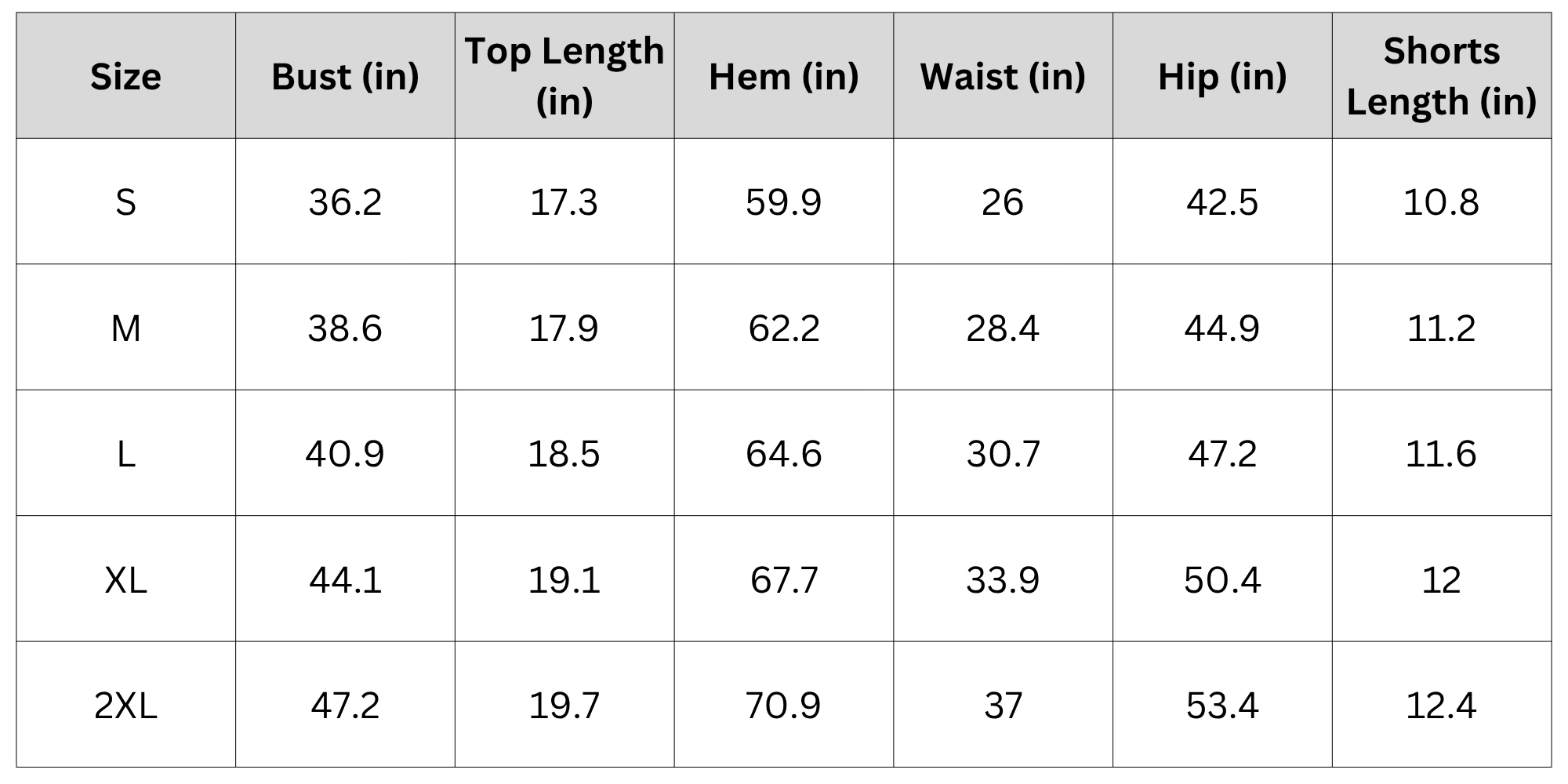 Size Chart
