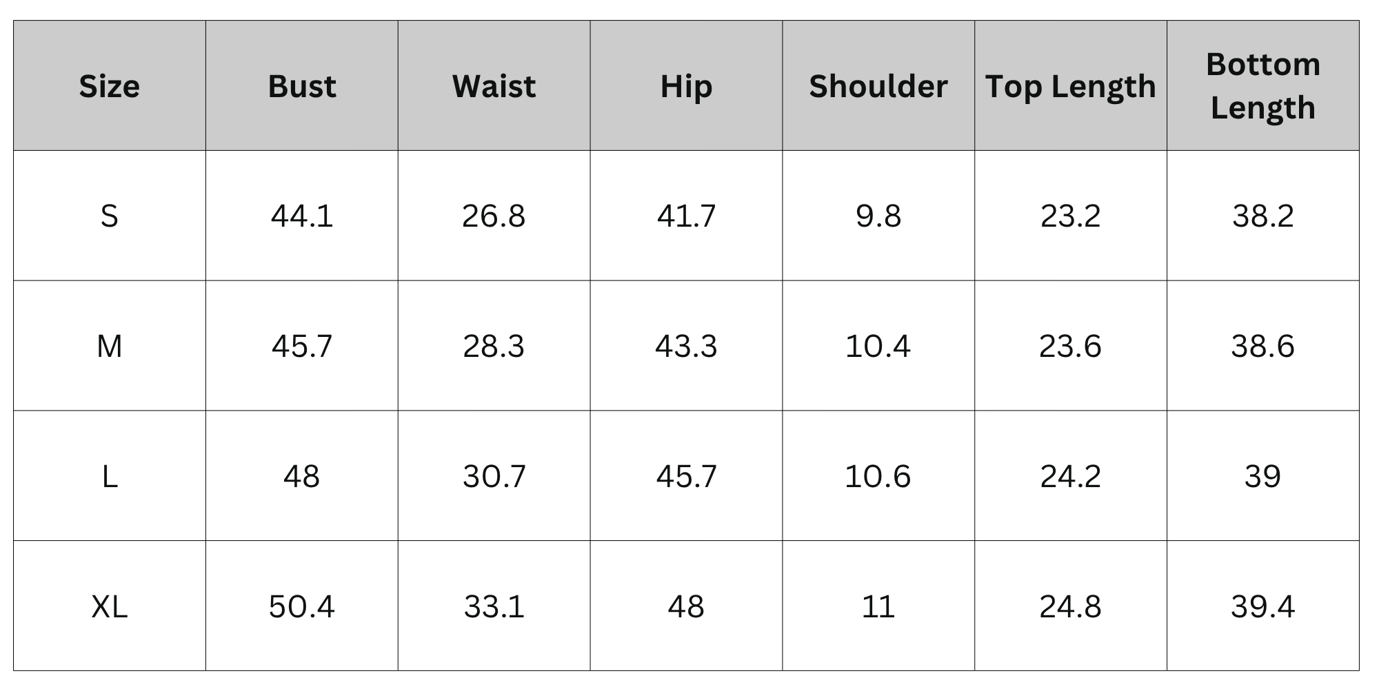 Size Chart