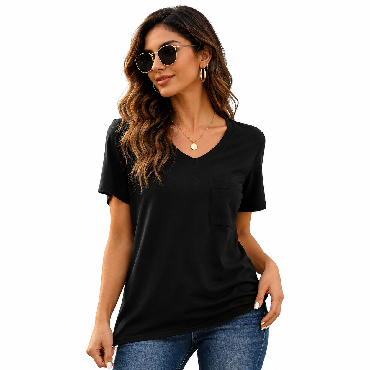 Casual Sort Sleeve Pajama Lounge Sets With Pockets For Women