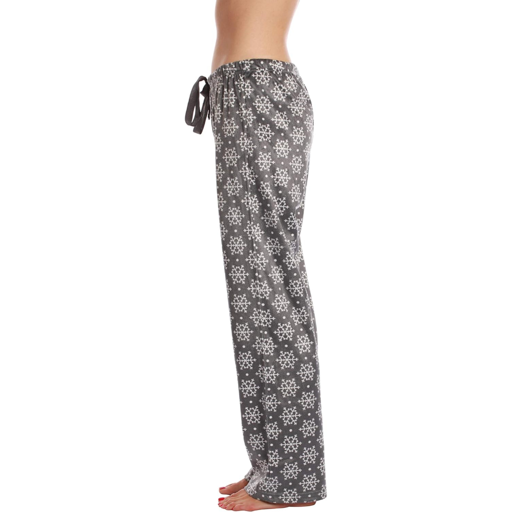 Silky Fleece Plaid Pajama Pants Women