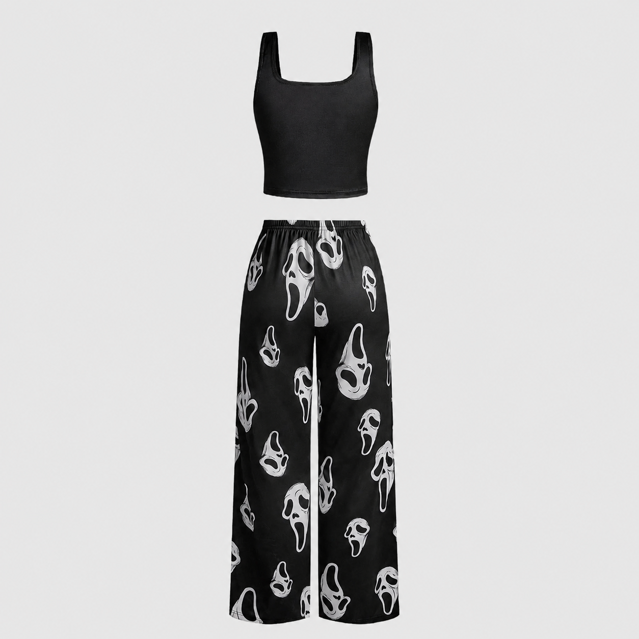 Halloween Graphic Print Tank Top And Long Pants Two Piece Pajama Set For Women