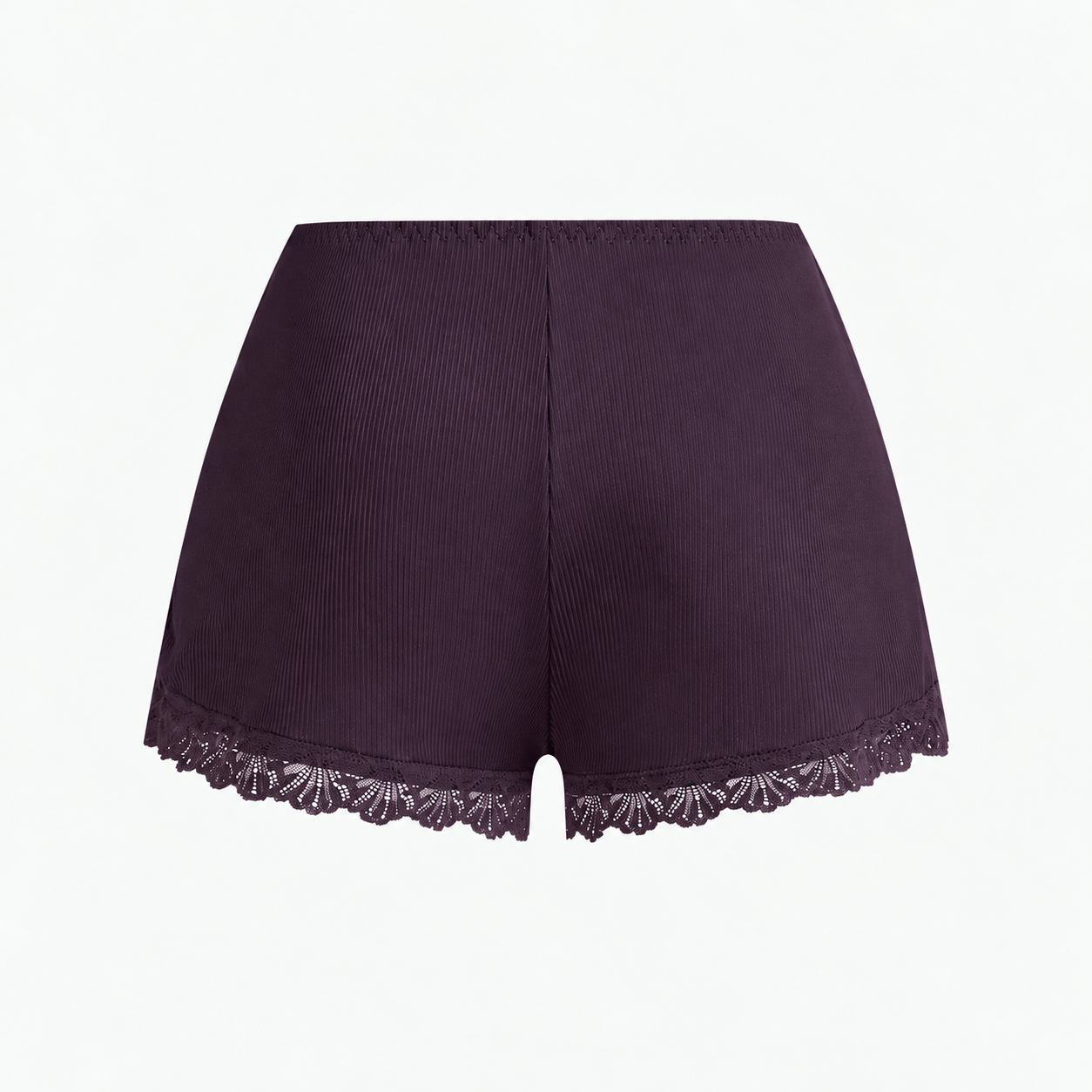 Ribbed Lace Camisole and Shorts 2 Piece Pajama Set for Women