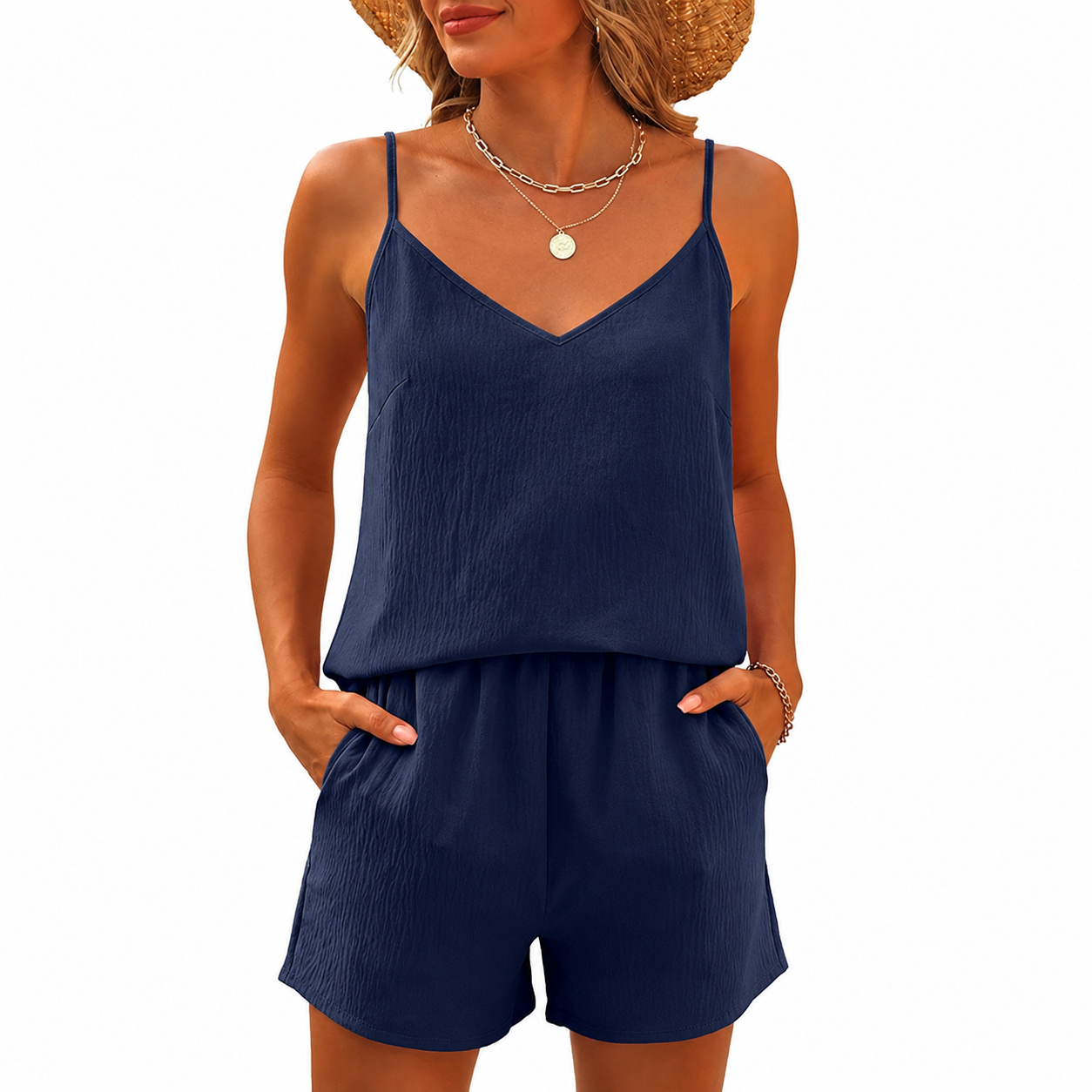 2 Piece Of Summer Wear Tank Top And Shorts Matching Lounge Set For Women