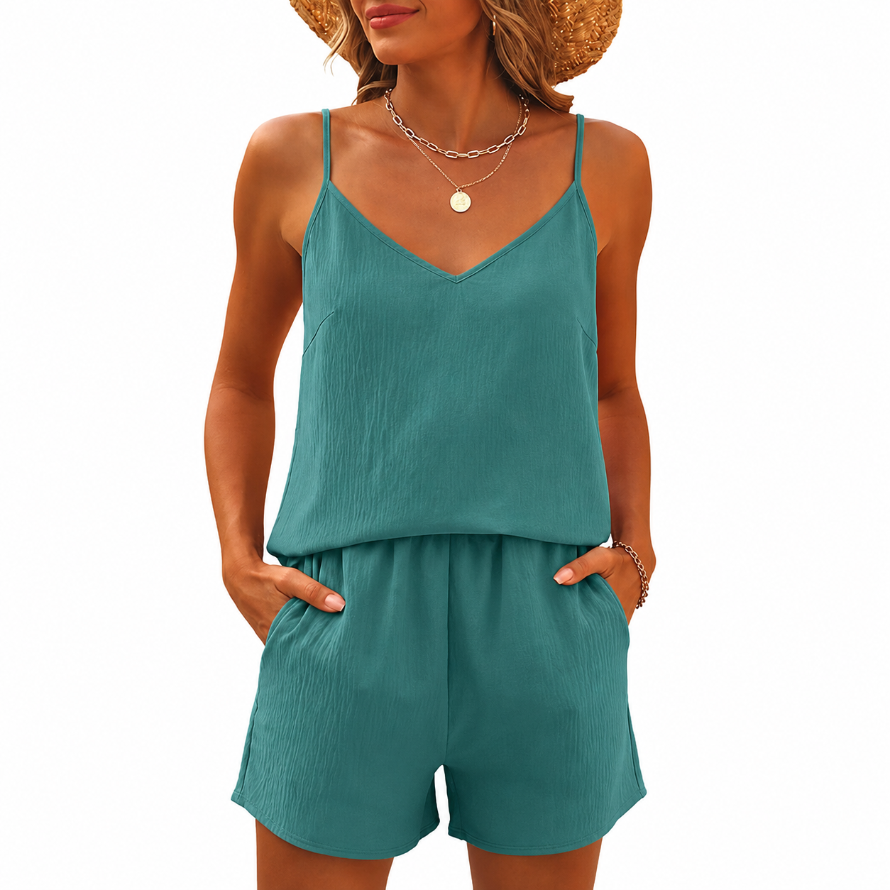 2 Piece Of Summer Wear Tank Top And Shorts Matching Lounge Set For Women