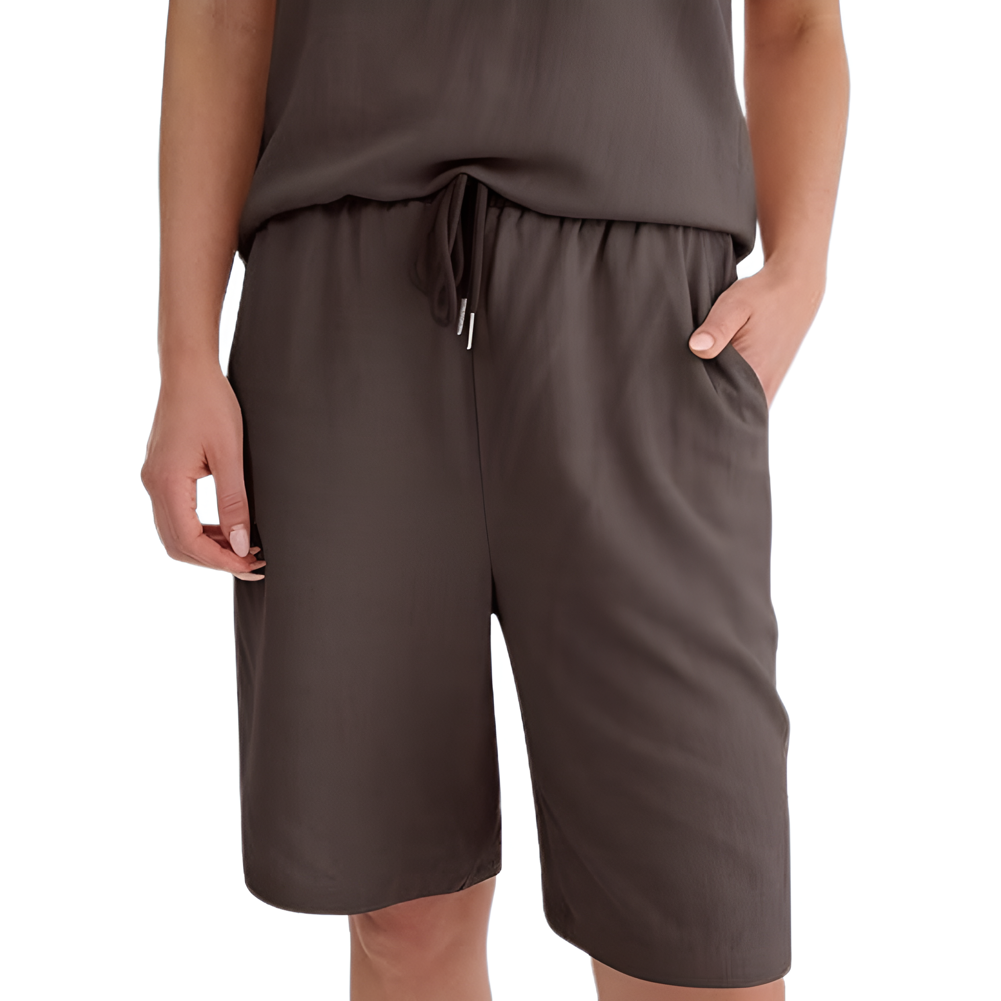2 Piece Short Sleeve Top And Pocket Shorts Matching Lounge Set For Women
