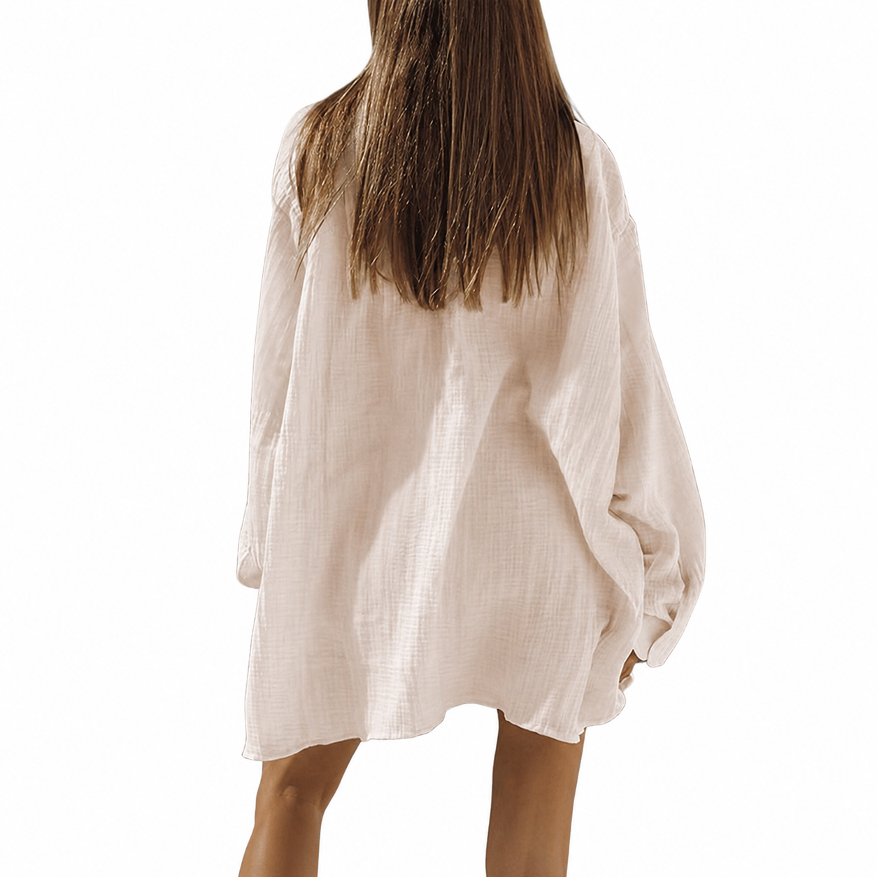 2 Piece Of Long Sleeve Button Down Blouse And Shorts Sweatsuit Sets For Women