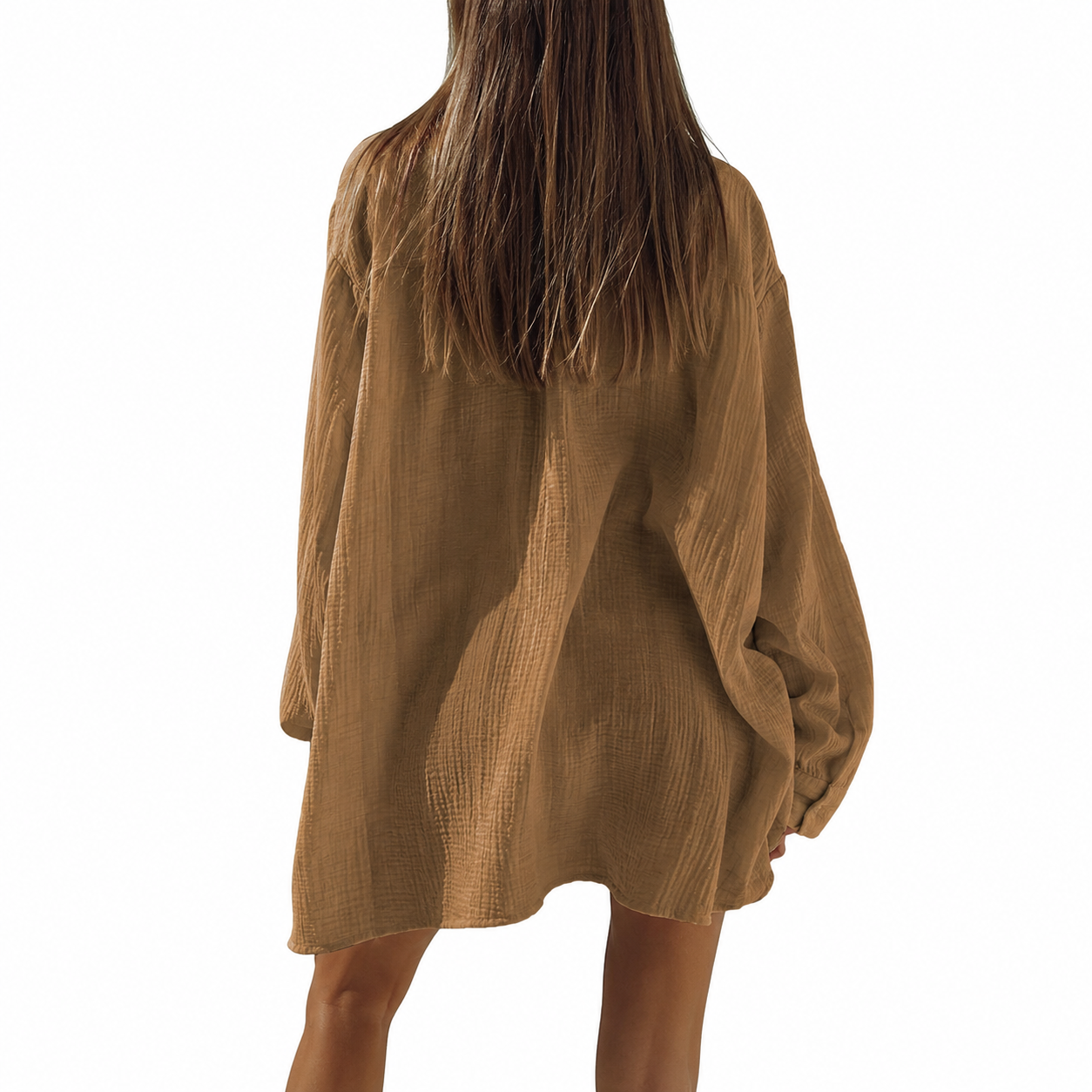 2 Piece Of Long Sleeve Button Down Blouse And Shorts Sweatsuit Sets For Women