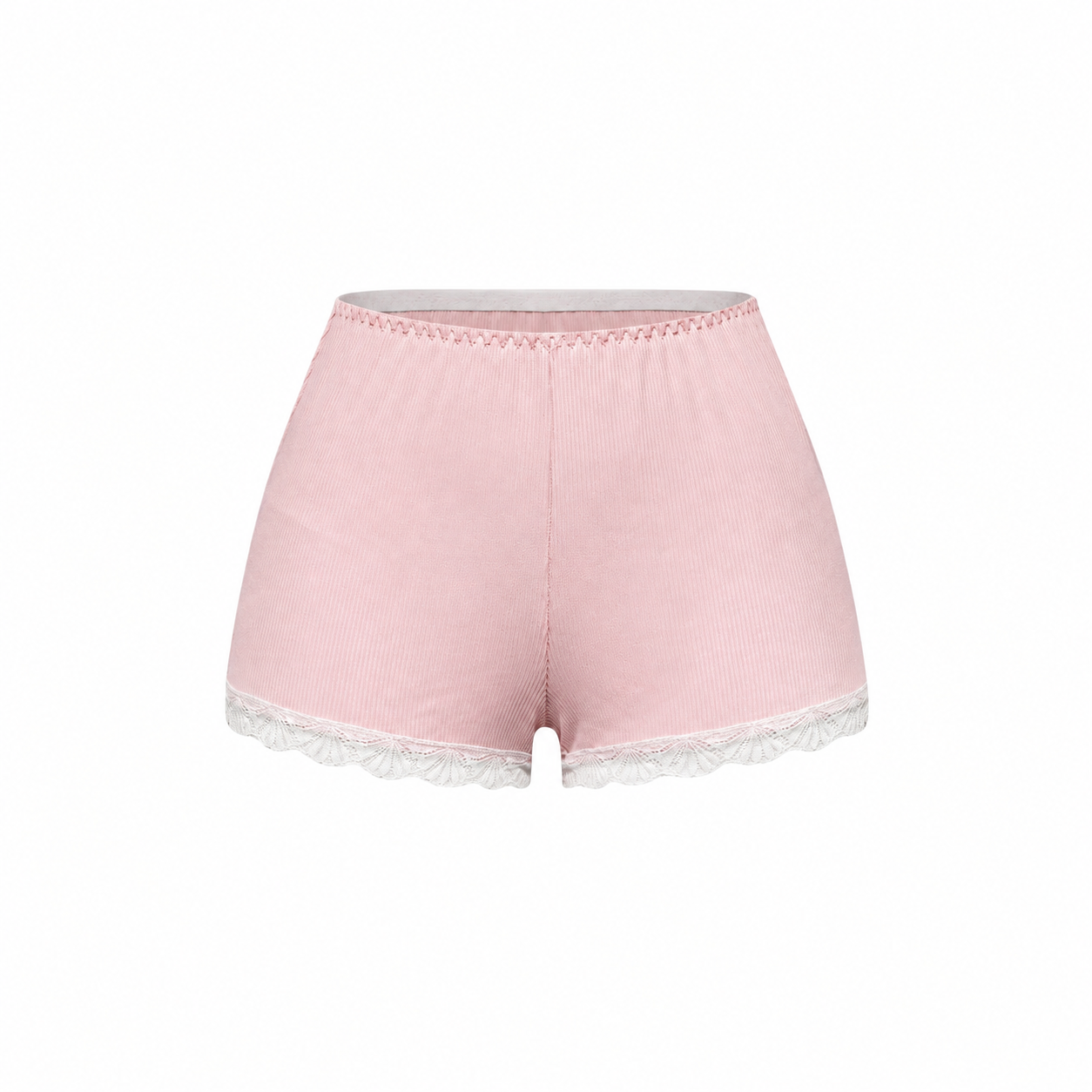 Ribbed Lace Camisole and Shorts 2 Piece Pajama Set for Women