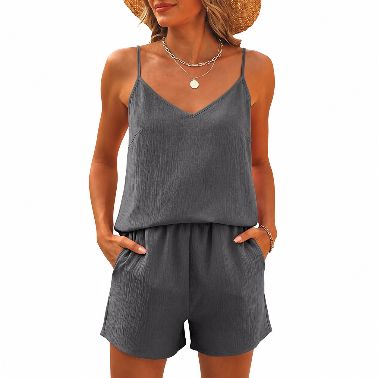 2 Piece Of Summer Wear Tank Top And Shorts Matching Lounge Set For Women