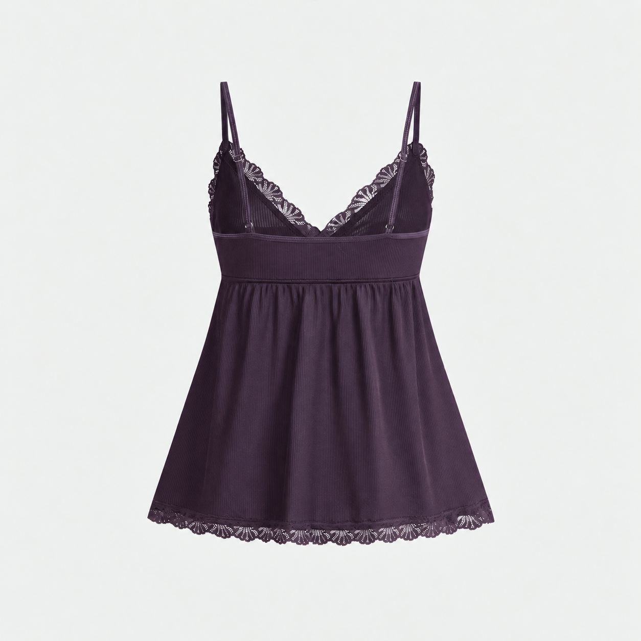 Ribbed Lace Camisole and Shorts 2 Piece Pajama Set for Women