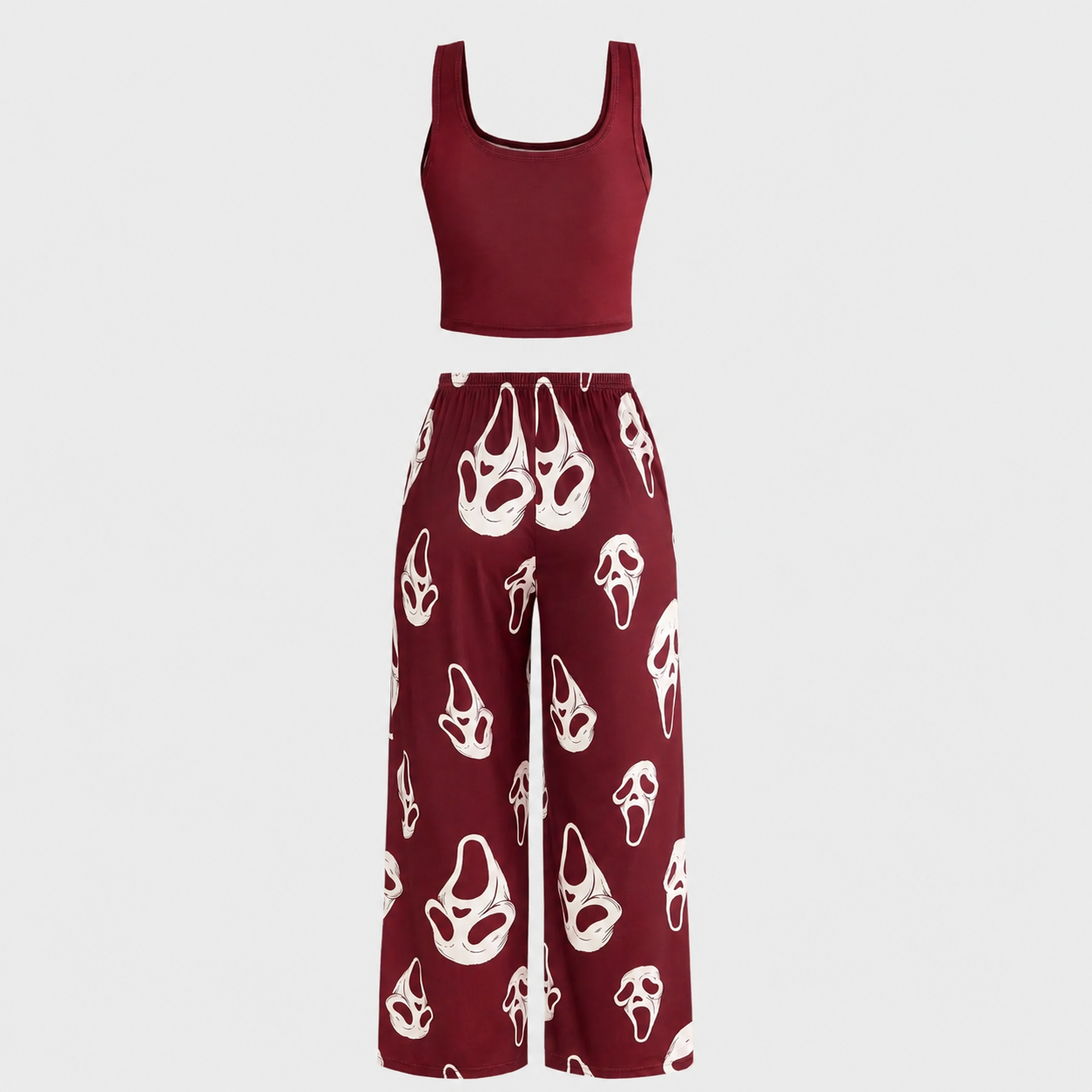 Halloween Graphic Print Tank Top And Long Pants Two Piece Pajama Set For Women