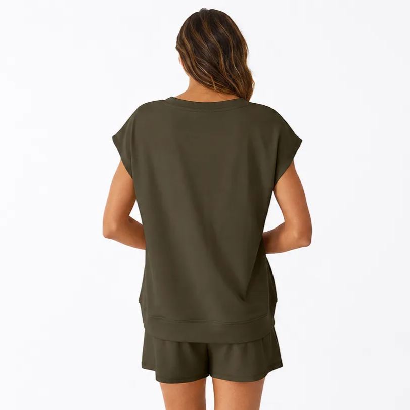 Matching Lounge Sets Clothing Spring Cap Sleeve Outfit For Women