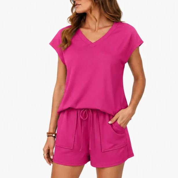 Matching Lounge Sets Clothing Spring Cap Sleeve Outfit For Women