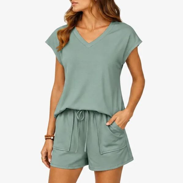 Matching Lounge Sets Clothing Spring Cap Sleeve Outfit For Women