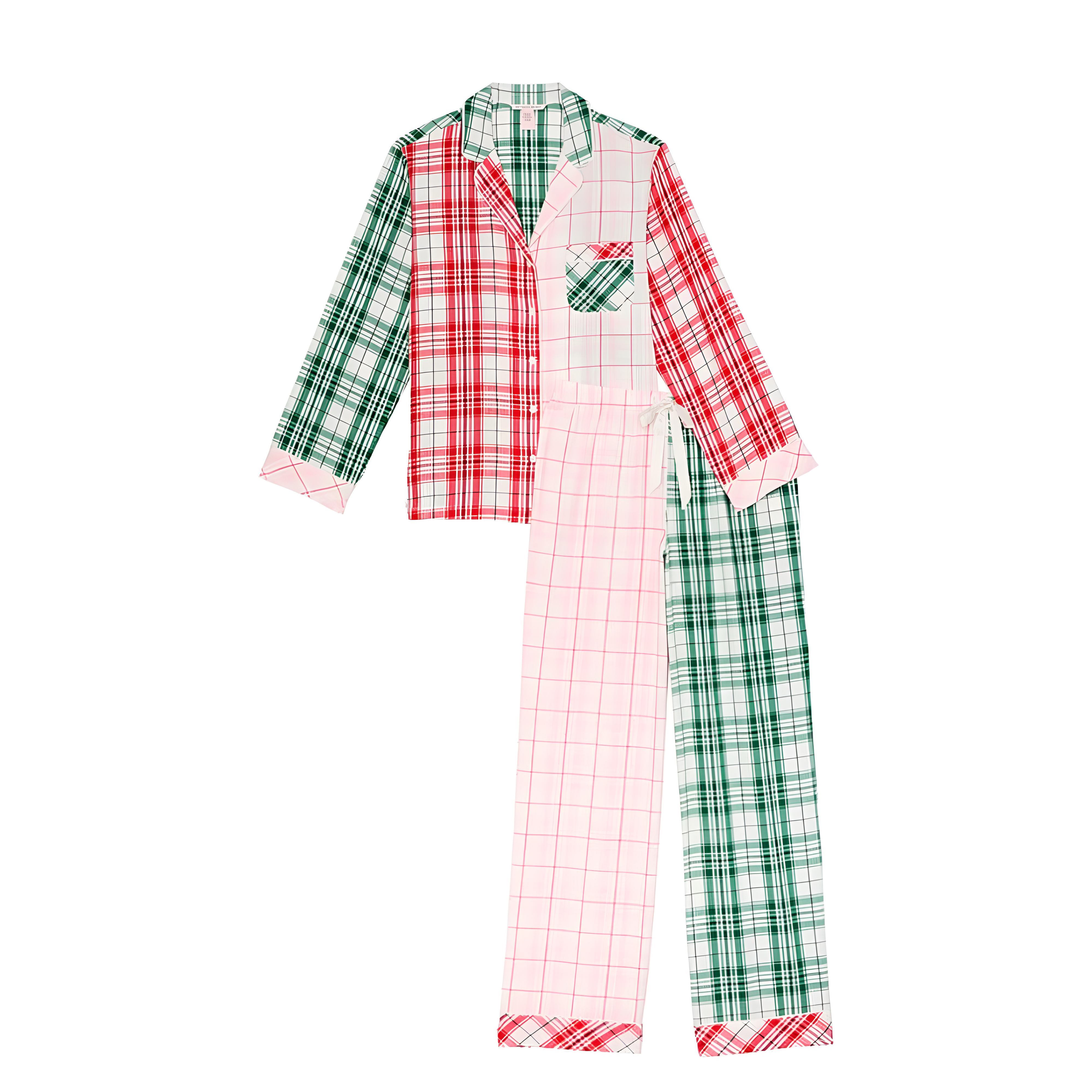 Festive Plaid Flannel Pajama Set