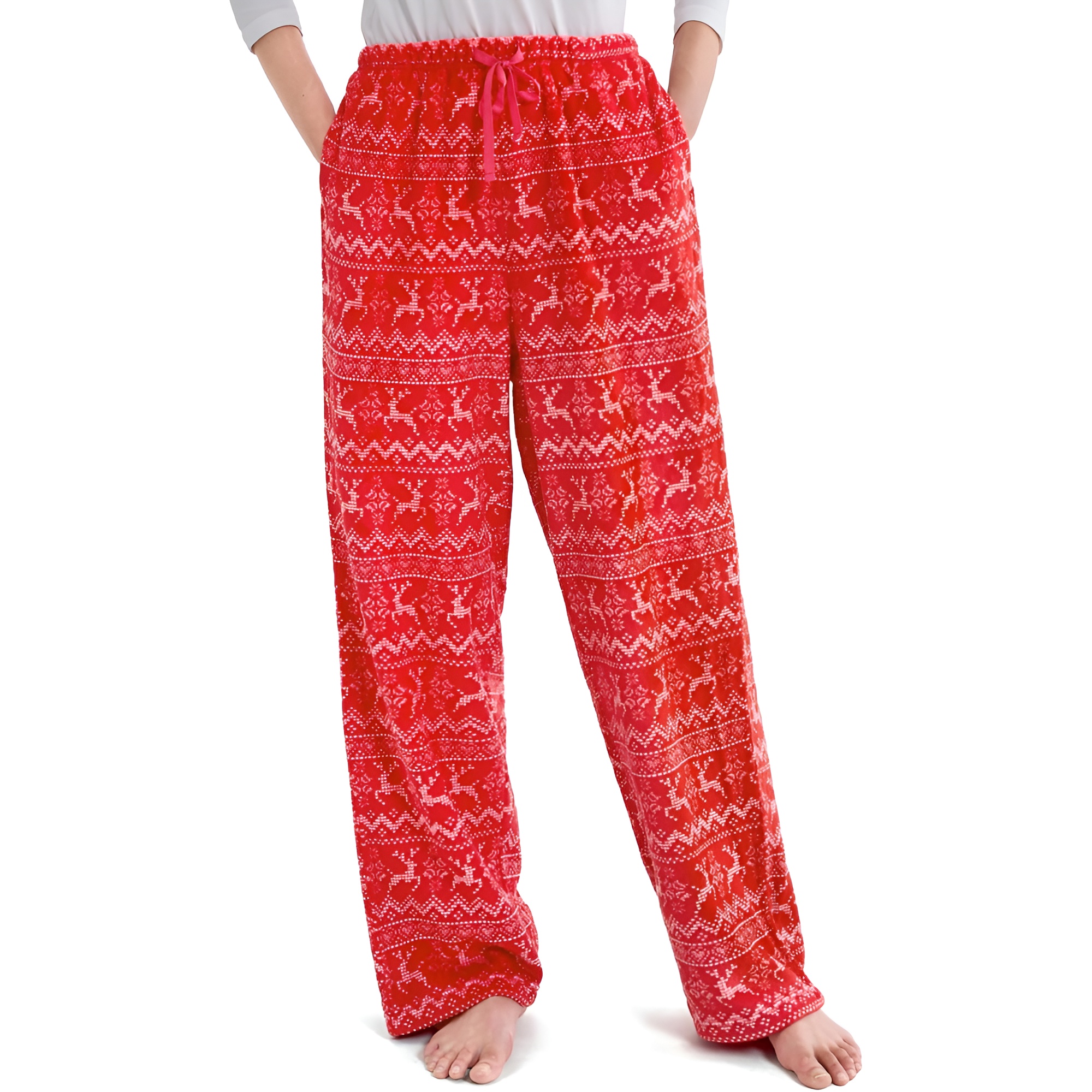Holiday Print Pajama Pants With Drawstring