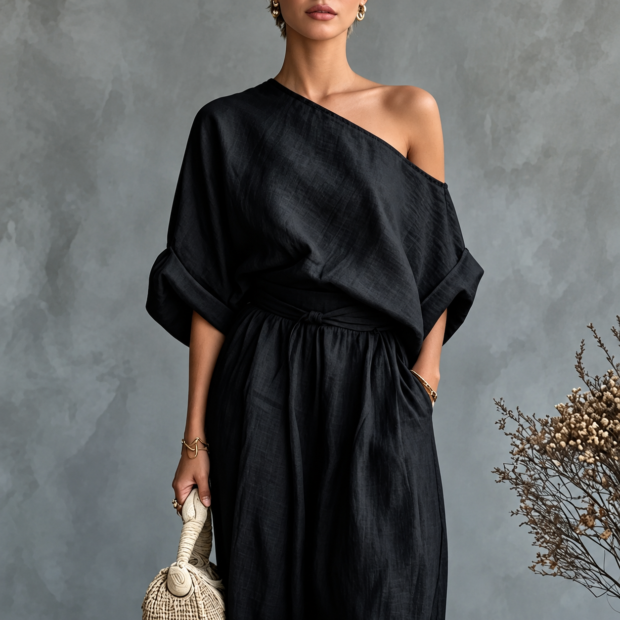 Casual Two Piece Vacation Set with Flowing Fit for Women