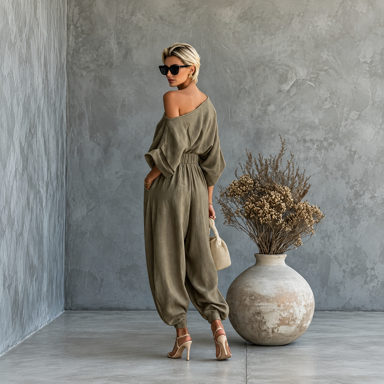 Casual Two Piece Vacation Set with Flowing Fit for Women