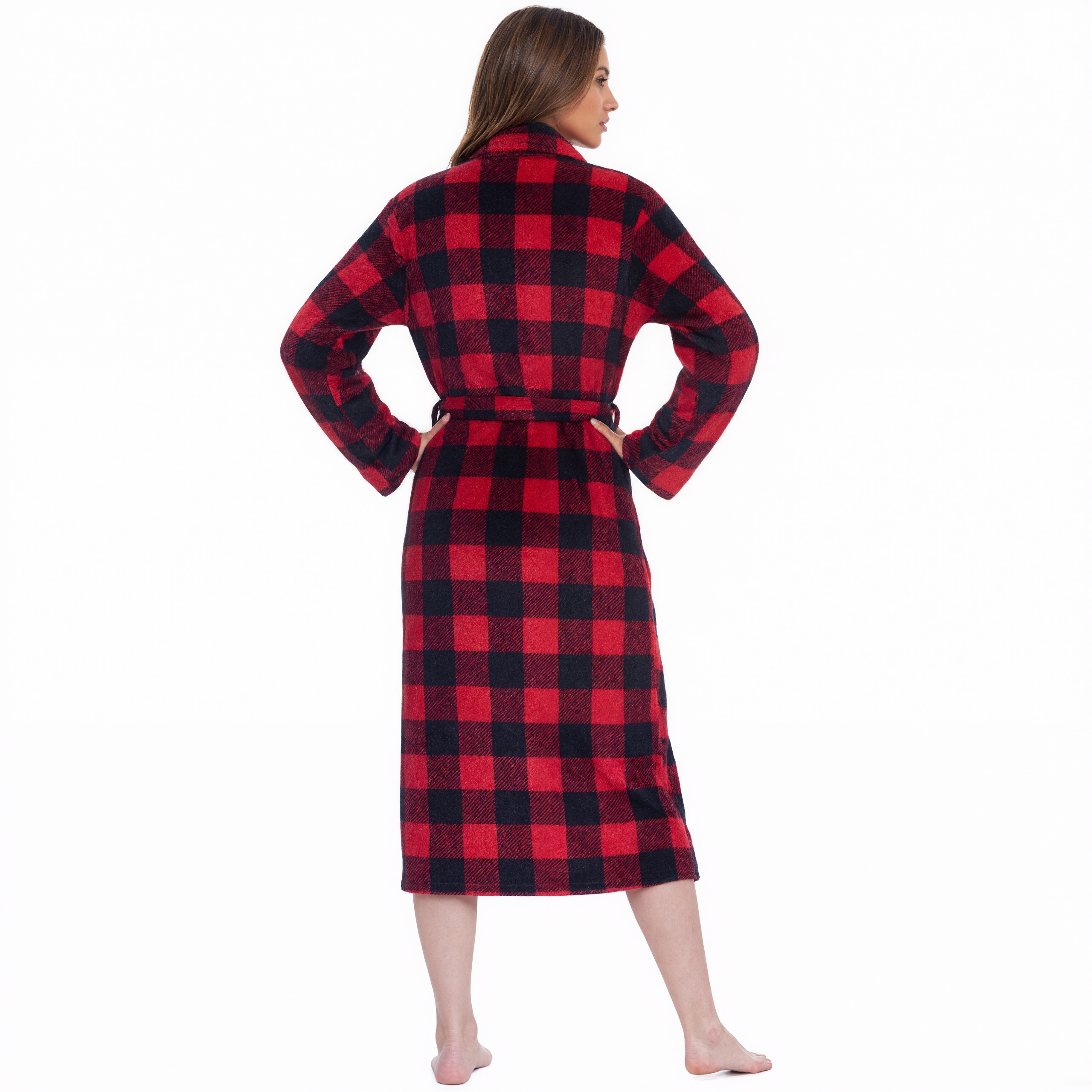Soft Plush Fleece Long Bathrobe For Women Home Wear
