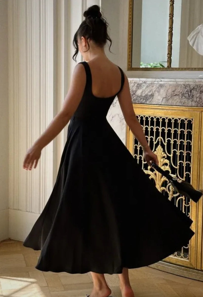 Wide Strap Seam Detail Dress