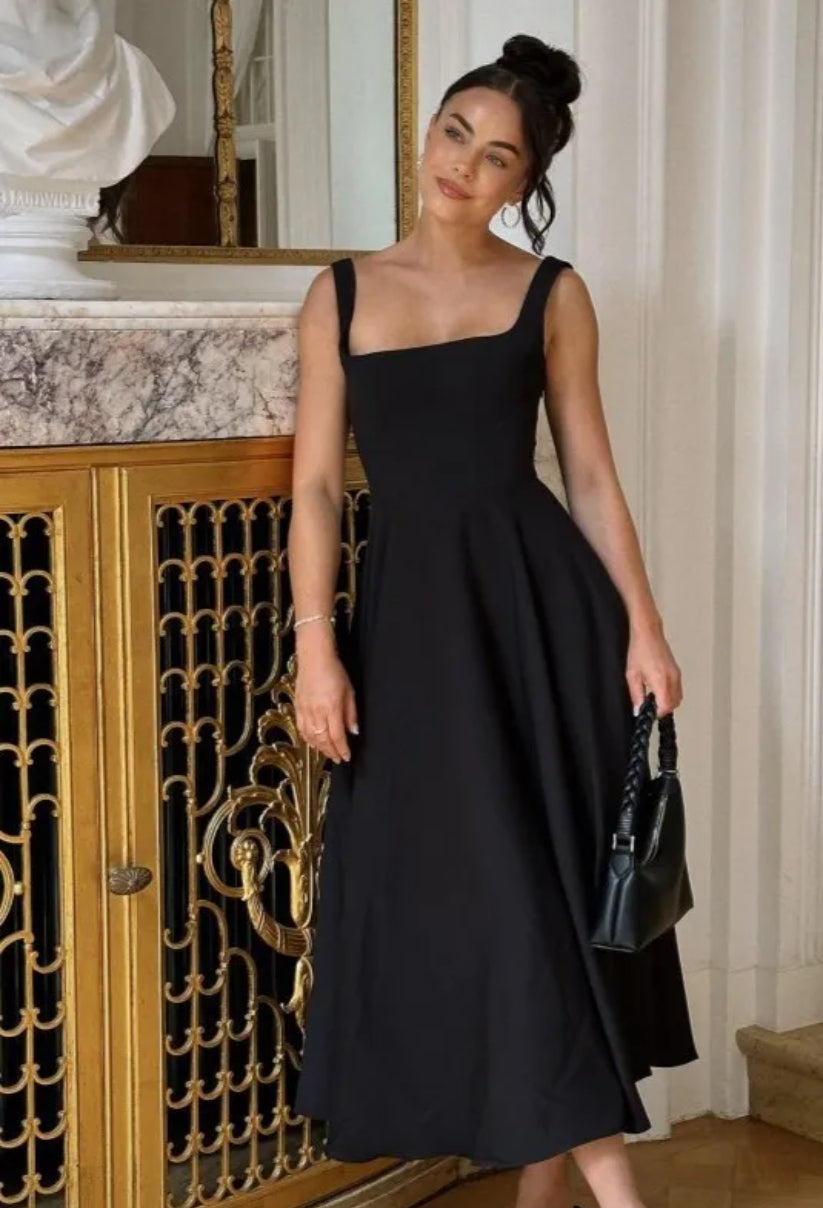 Wide Strap Seam Detail Dress