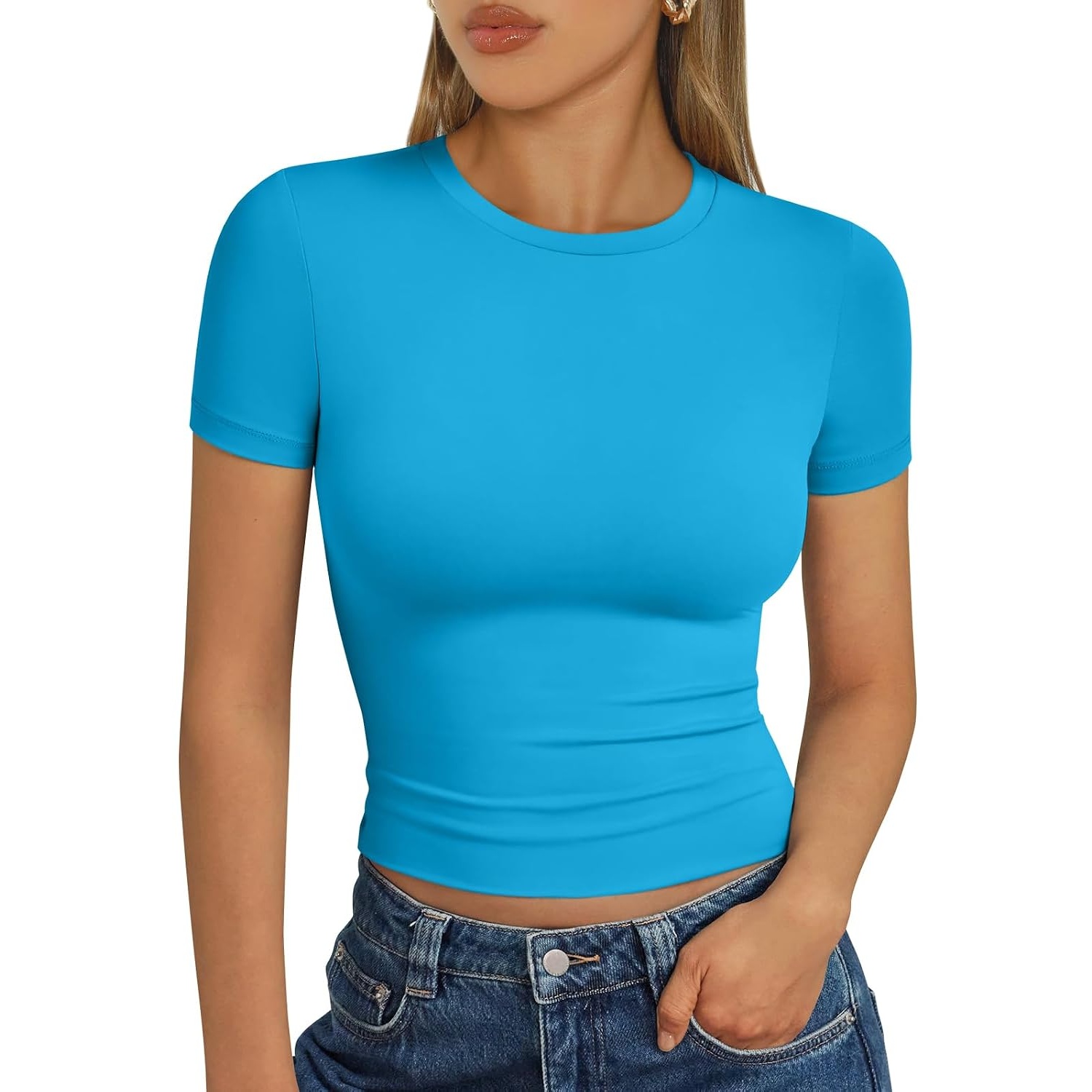 Casual Buttery Soft Short Sleeve T Shirt For Women
