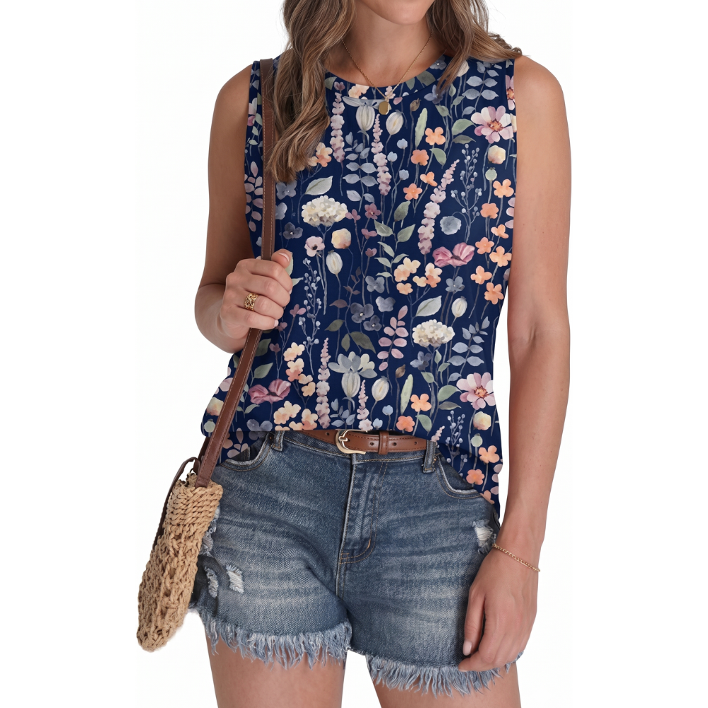 Loose Fit Eyelet Textured Tank Top For Women