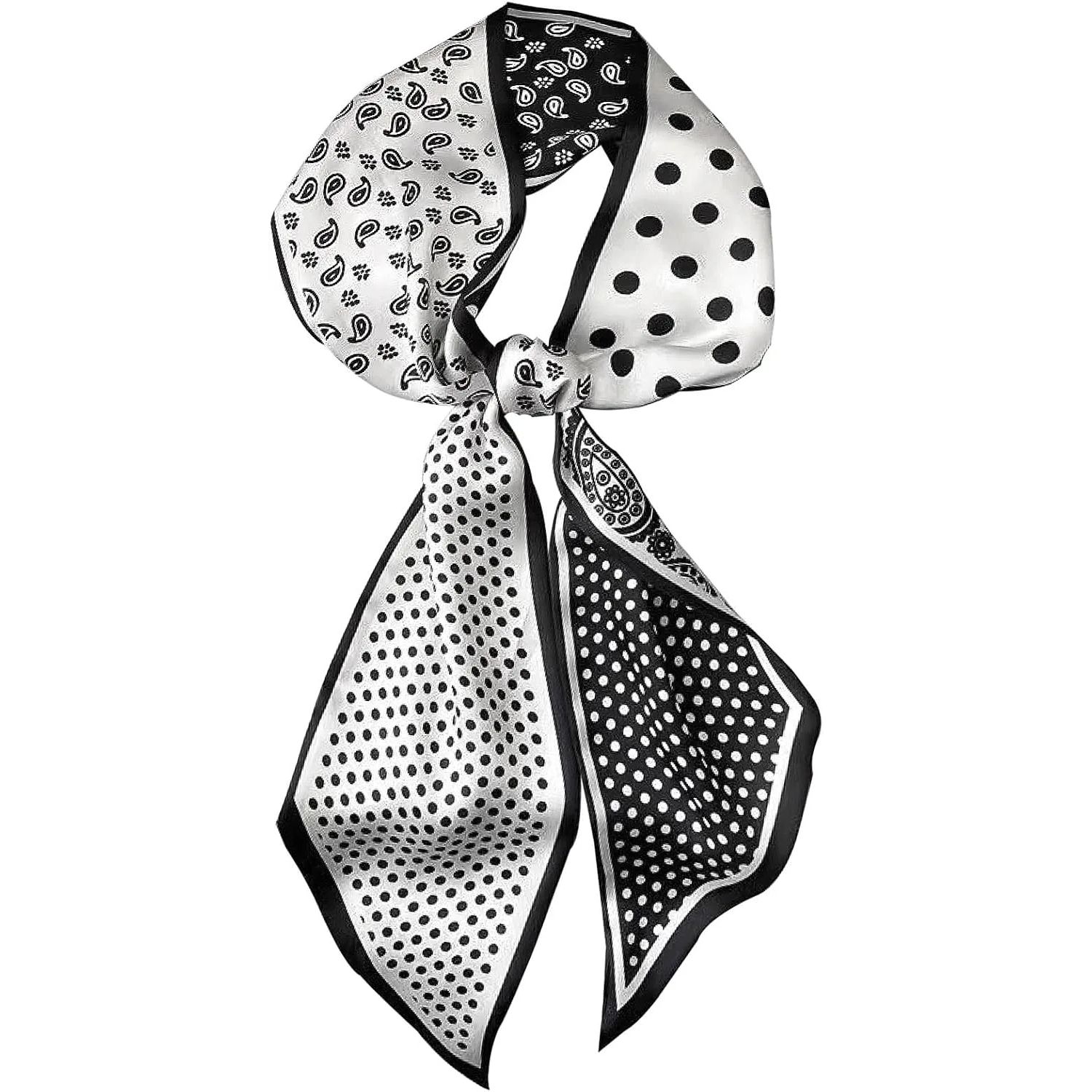 Printed Silky Long Thin Headscarf Wrap For Women