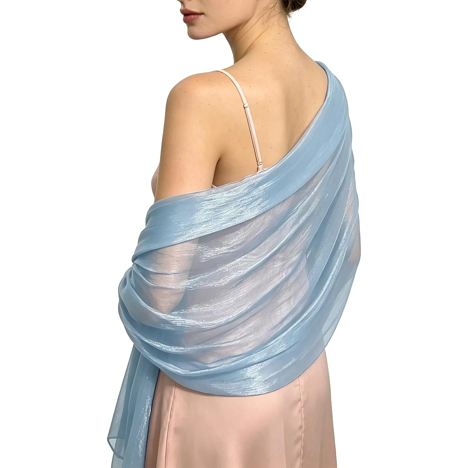 Sheer Sparkle Evening Shawl Wrap For Women