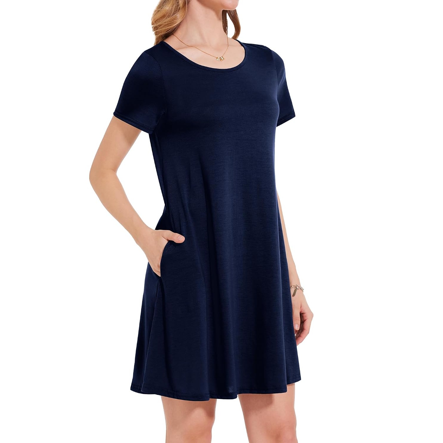 Floral Short Sleeve Summer Beach Dress With Pockets