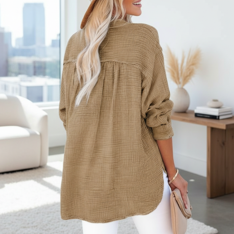Casual Long Sleeve Oversized Shirt For Women