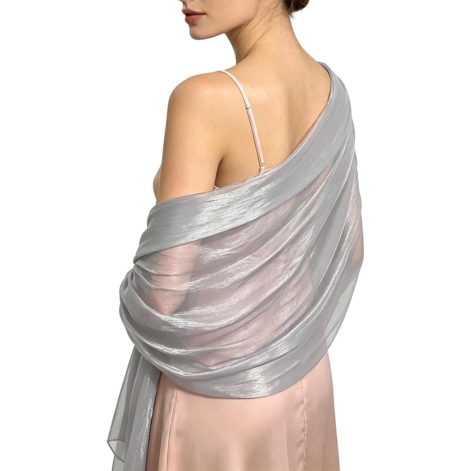 Sheer Sparkle Evening Shawl Wrap For Women