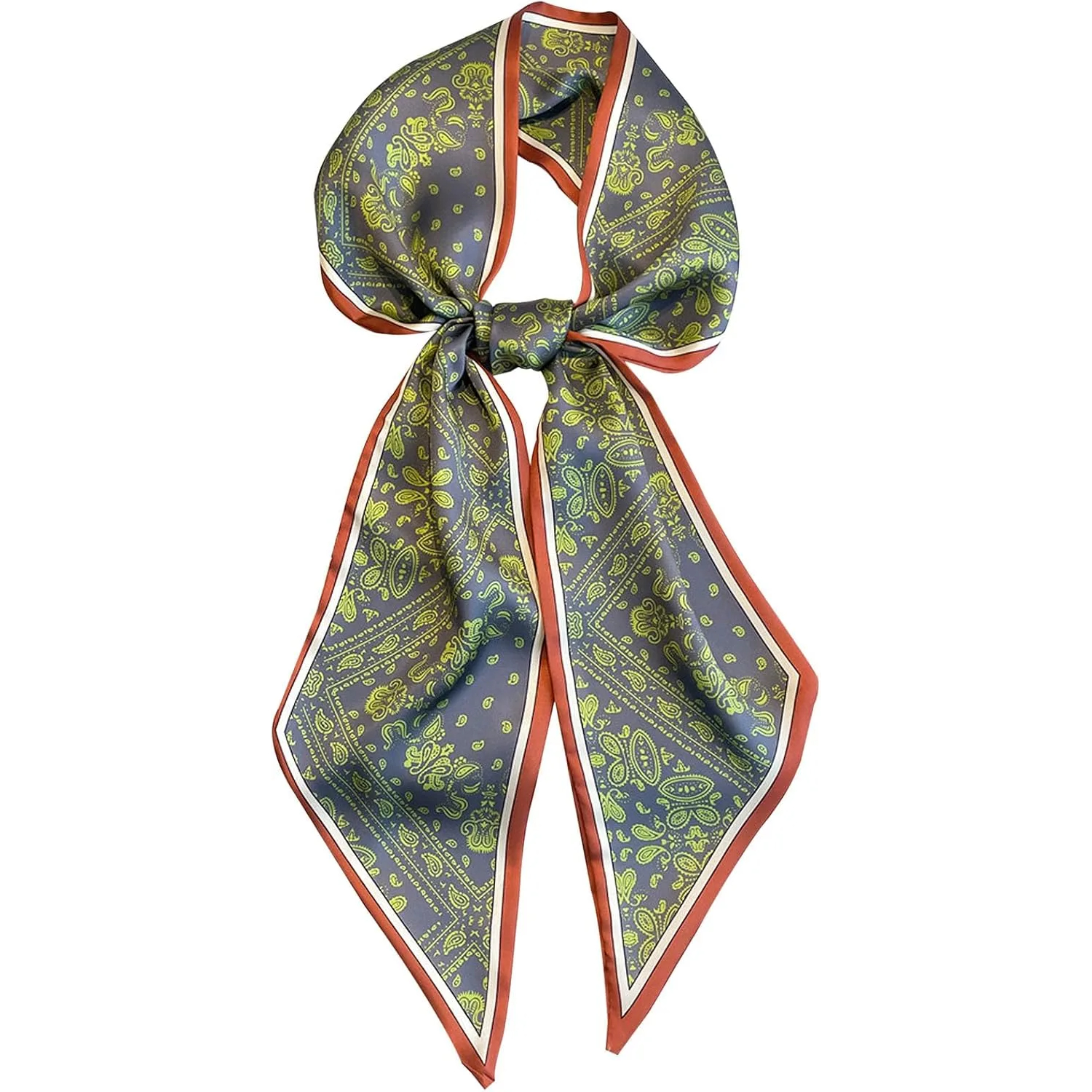 Printed Silky Long Thin Headscarf Wrap For Women