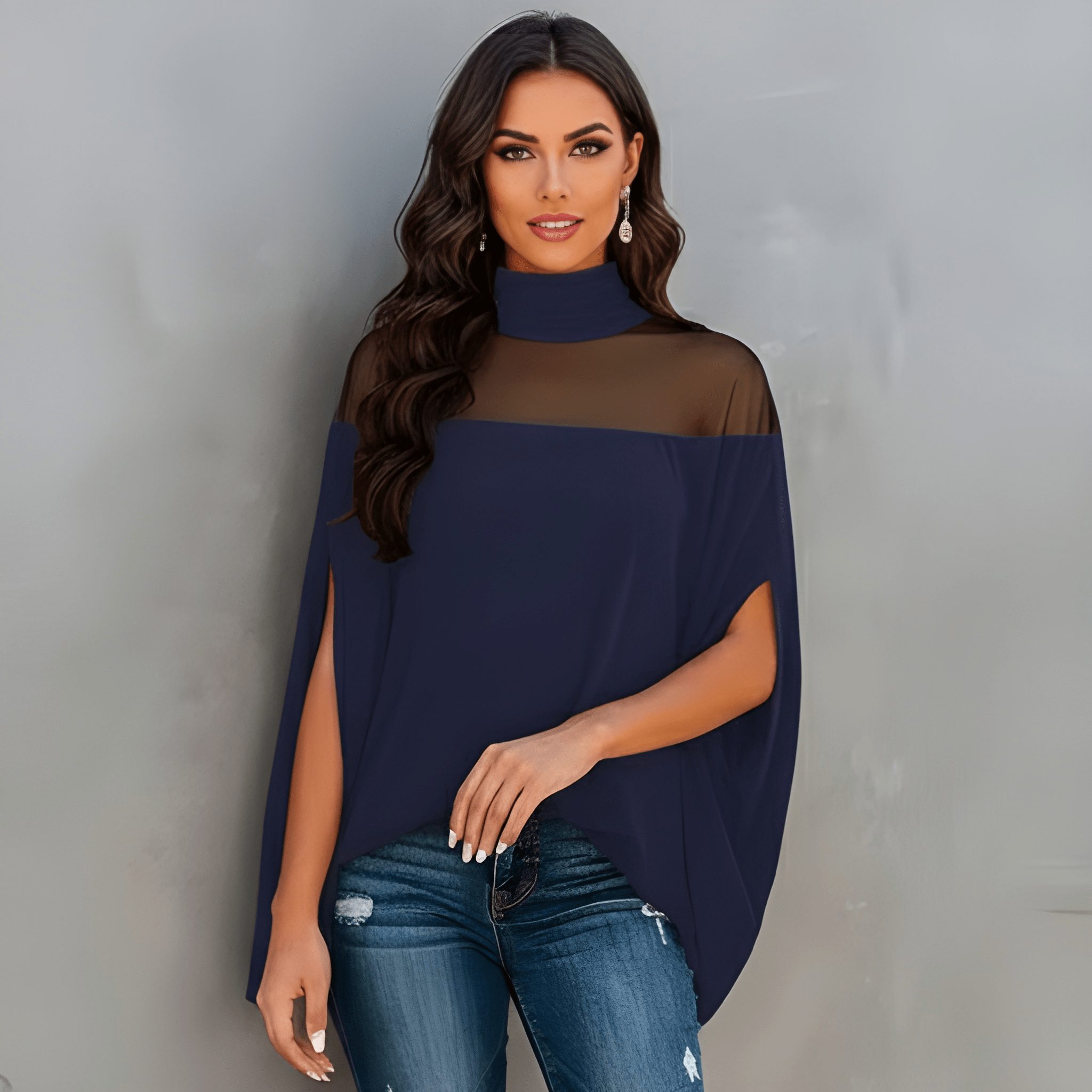 Draped Sleeve Loose Fit Knit Blouse-My Comfy Blouse