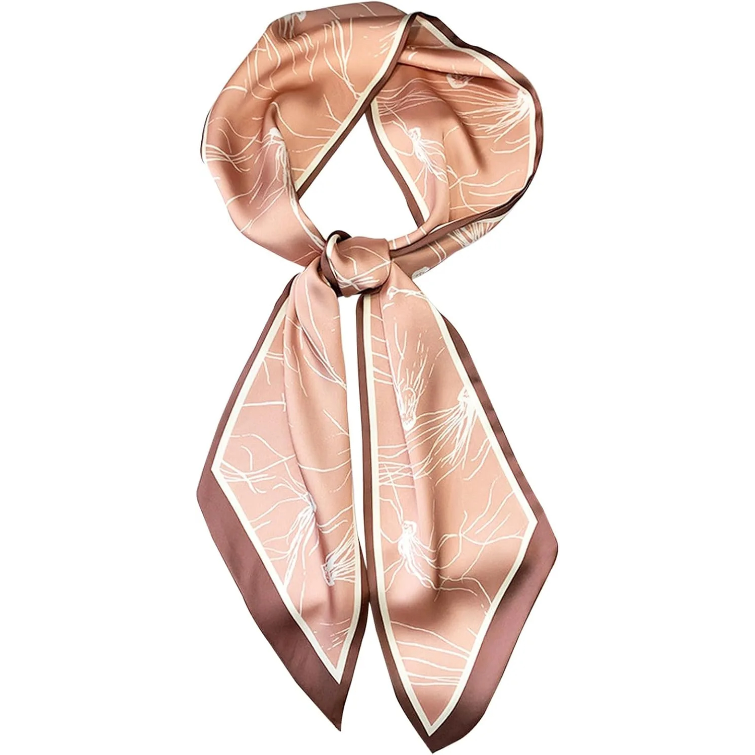 Printed Silky Long Thin Headscarf Wrap For Women