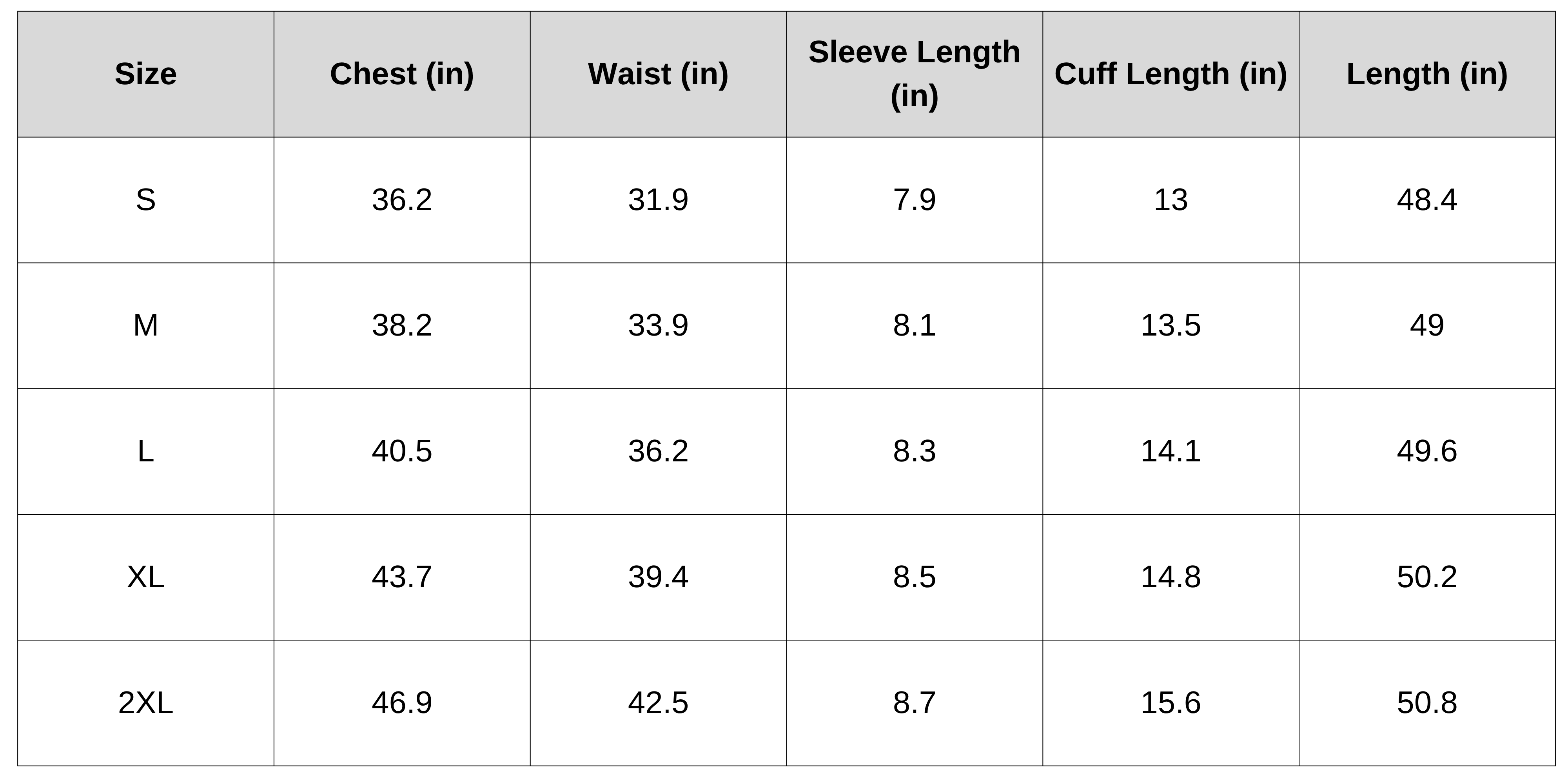 Size Chart