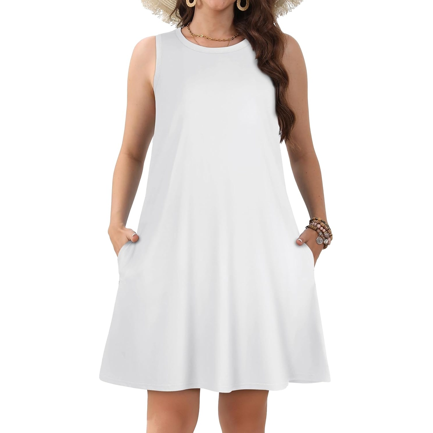 Casual Loose Sleeveless Beach Sundress Dress For Women