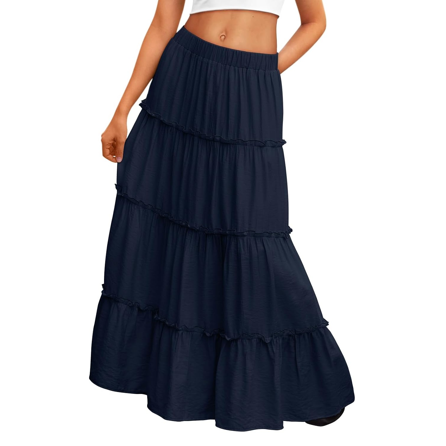 Boho Maxi Vacation Skirt With Pockets For Women
