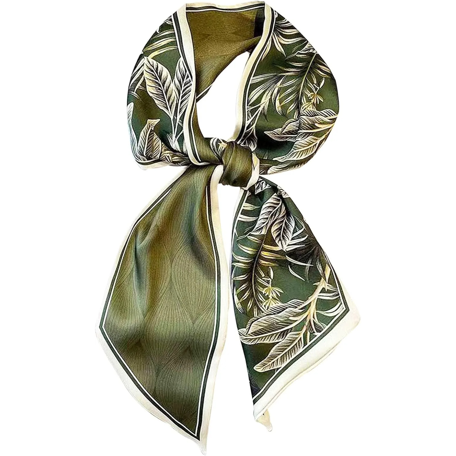 Printed Silky Long Thin Headscarf Wrap For Women