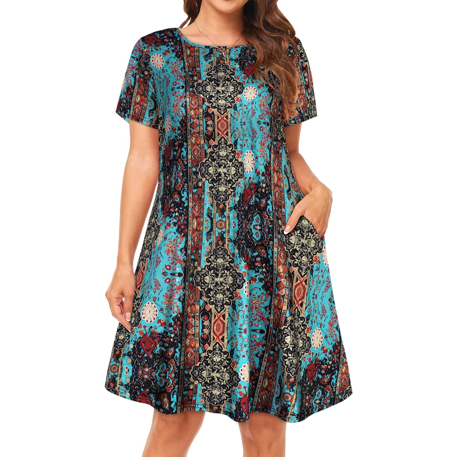 Casual Loose Short Sleeve Beach Dresses For Women