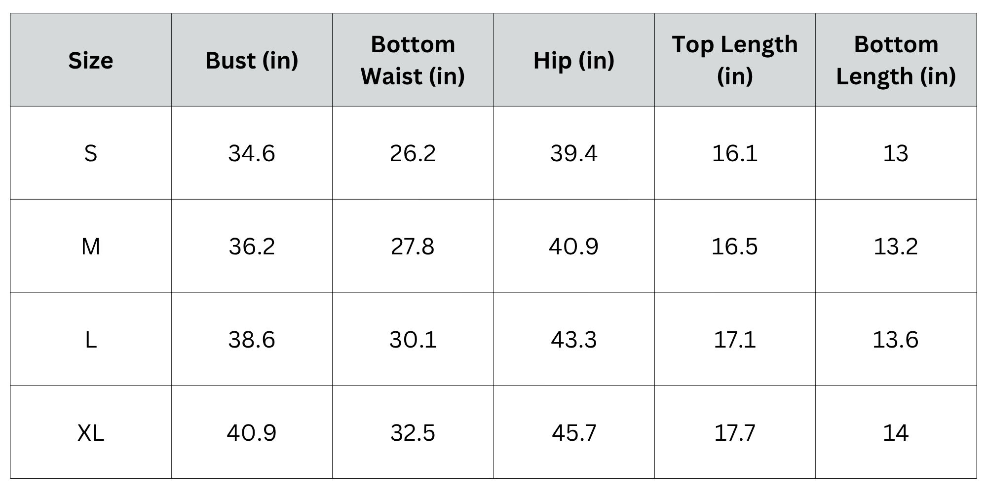 Size Chart